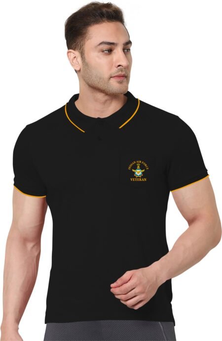 IAF Veteran Polo T-Shirt Black Color