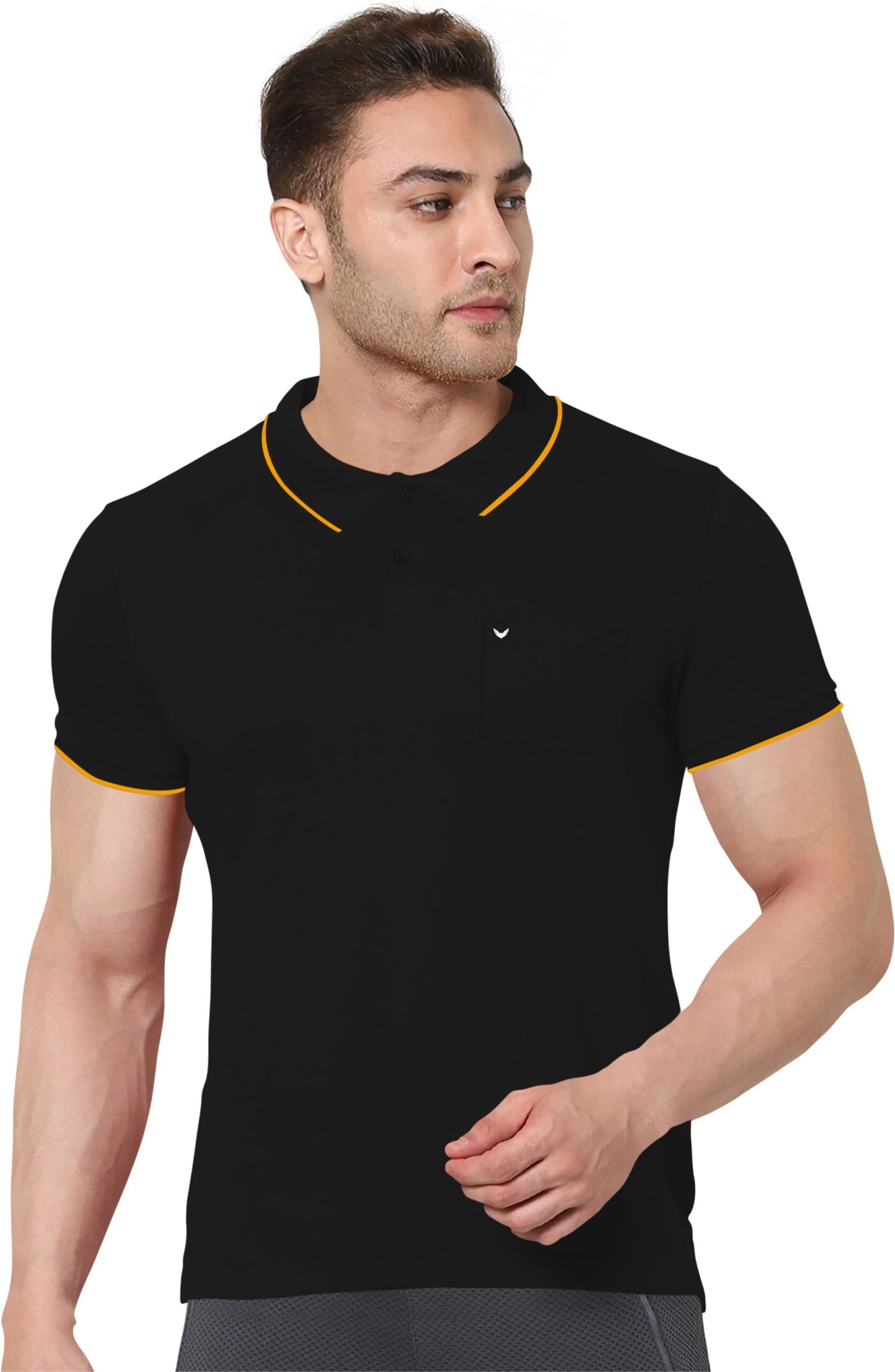 Aeronauts Solid Polo T-Shirt with Pocket Black Color