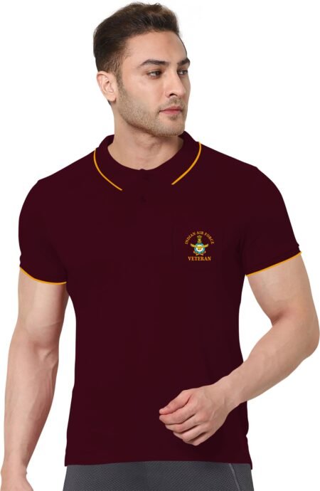 IAF Veteran Polo T-Shirt Maroon Color