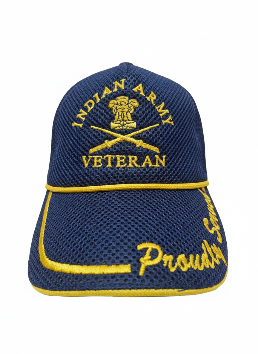 Indian Army Veteran Cap Navy Blue