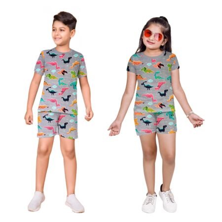Kids Unisex Sets (Animal Print – Grey)