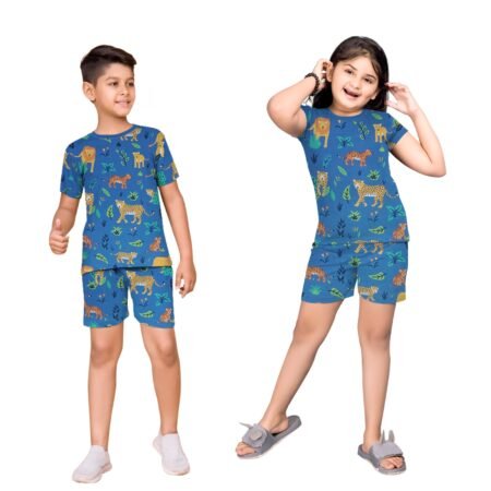 Kids Unisex Sets (Animal Print – Blue)