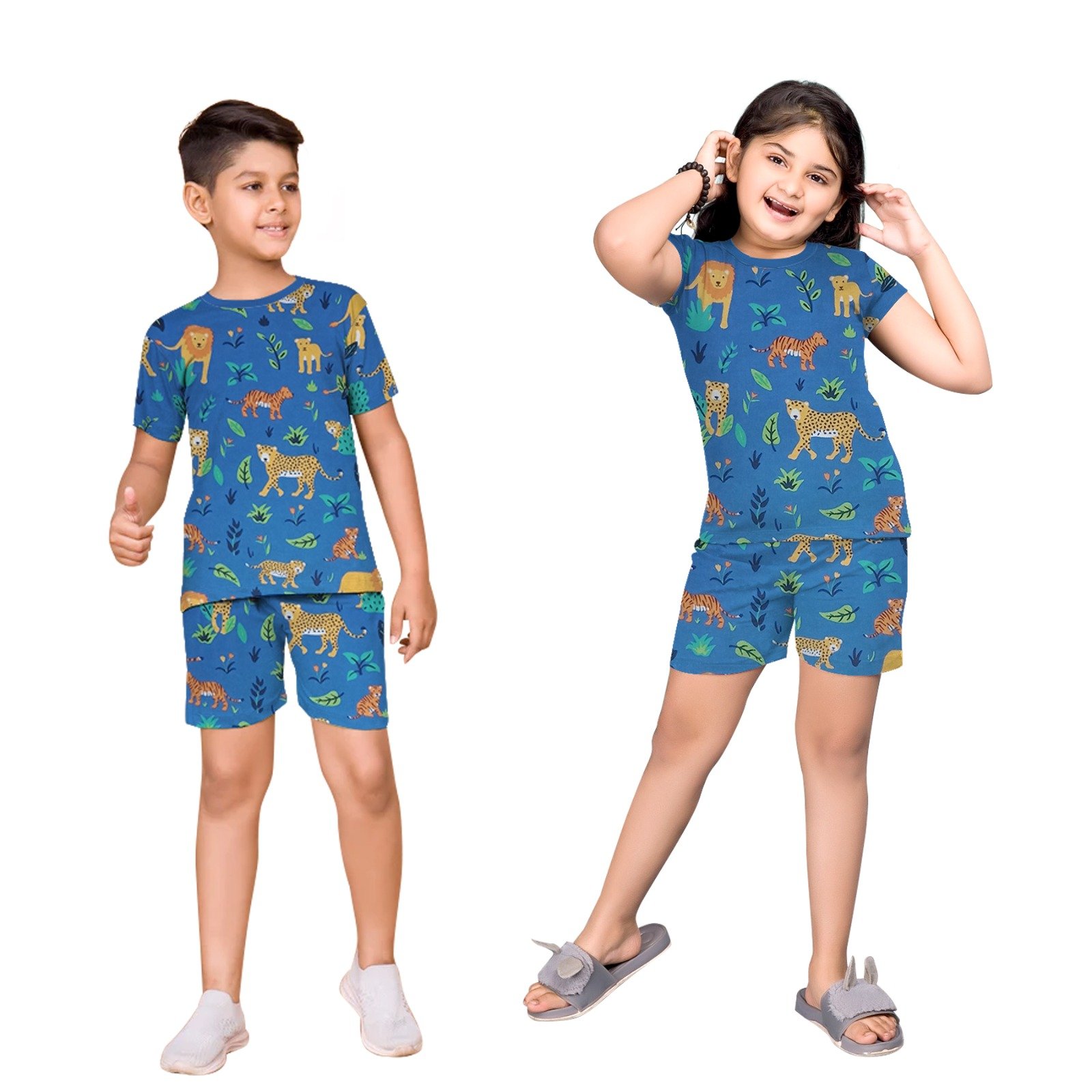 Kids Unisex Sets (Animal Print – Blue)