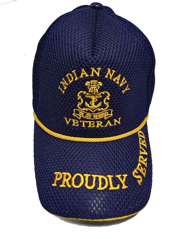 Indian Navy Veteran Cap Navy Blue