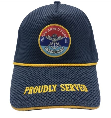 Indian Armed Forces Veteran Cap – Navy Blue Colour