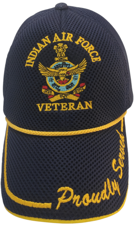 IAF Veteran Cap Navy Blue Color with Proudly Served embroidery