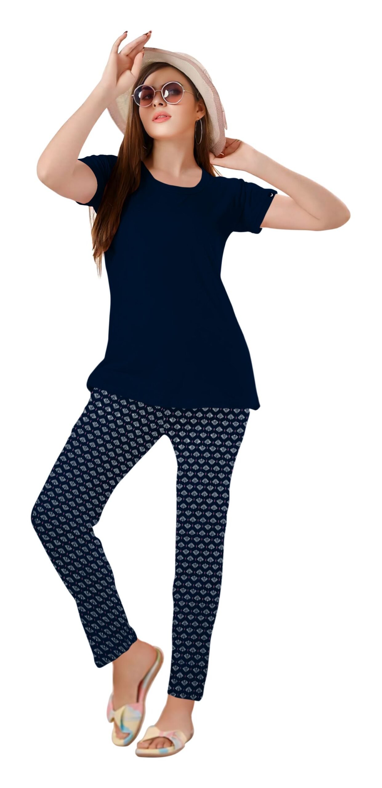 Ladies Pyjama Sets - Navy Blue