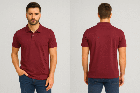 Men Solid Polo Bio-wash TShirt - Maroon